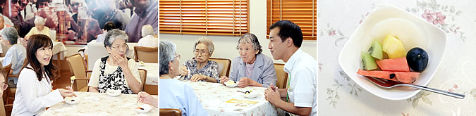 元気な口元で素敵な笑顔