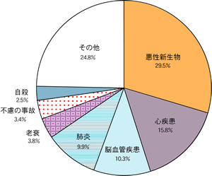 主な死因別死亡数の割合